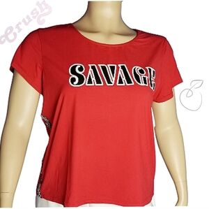SAVAGE BY CRUSH WOMANS GRAPHIC TEE  SZ 3X